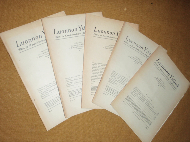 LUONNON YSTÄVÄ(eläin-ja kasvitieteelinen aikakauslehti) 1934